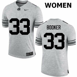 Women's Ohio State Buckeyes #33 Dante Booker Gray Nike NCAA College Football Jersey Cheap MYN4444ZN